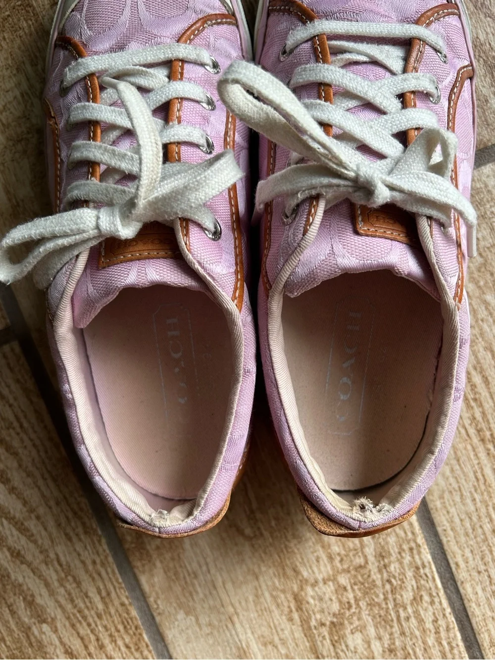 Vintage Y2K Coach Barrett Sneaker Tennis Shoe Casual Lace Up Pink Shoes W 8.5